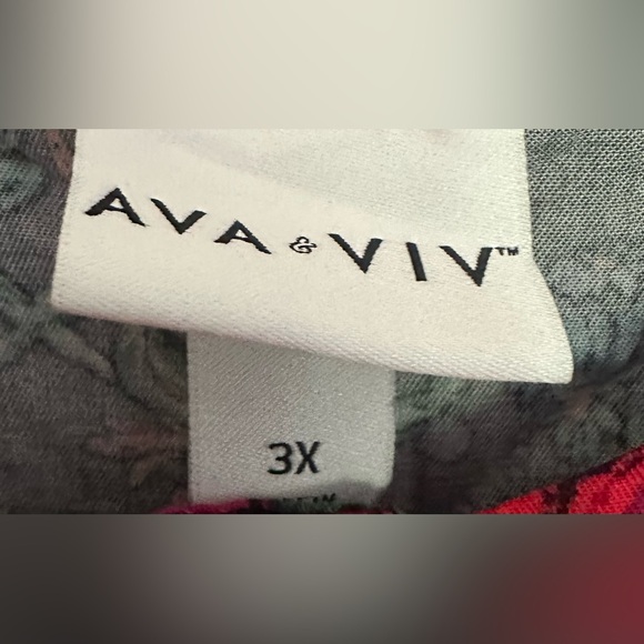 AVA & VIV size 3X Floral BLACK and RED Dress - Picture 9 of 10